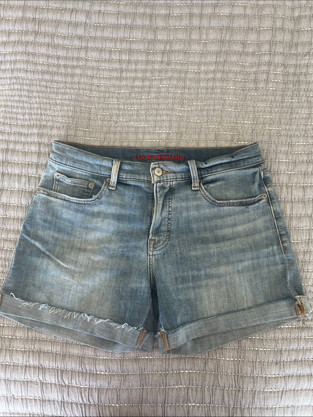 Lucky Brand Blue Washed Cuffed Denim Shorts